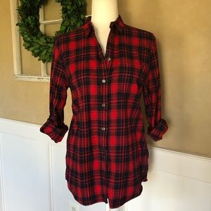 J Crew Outlet Red And Blue Plaid Flannel